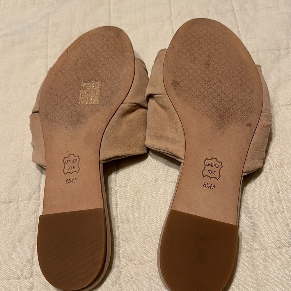 Tory Burch Annabelle Bow Slide, Size 8.5. Tan, Bl… - image 3